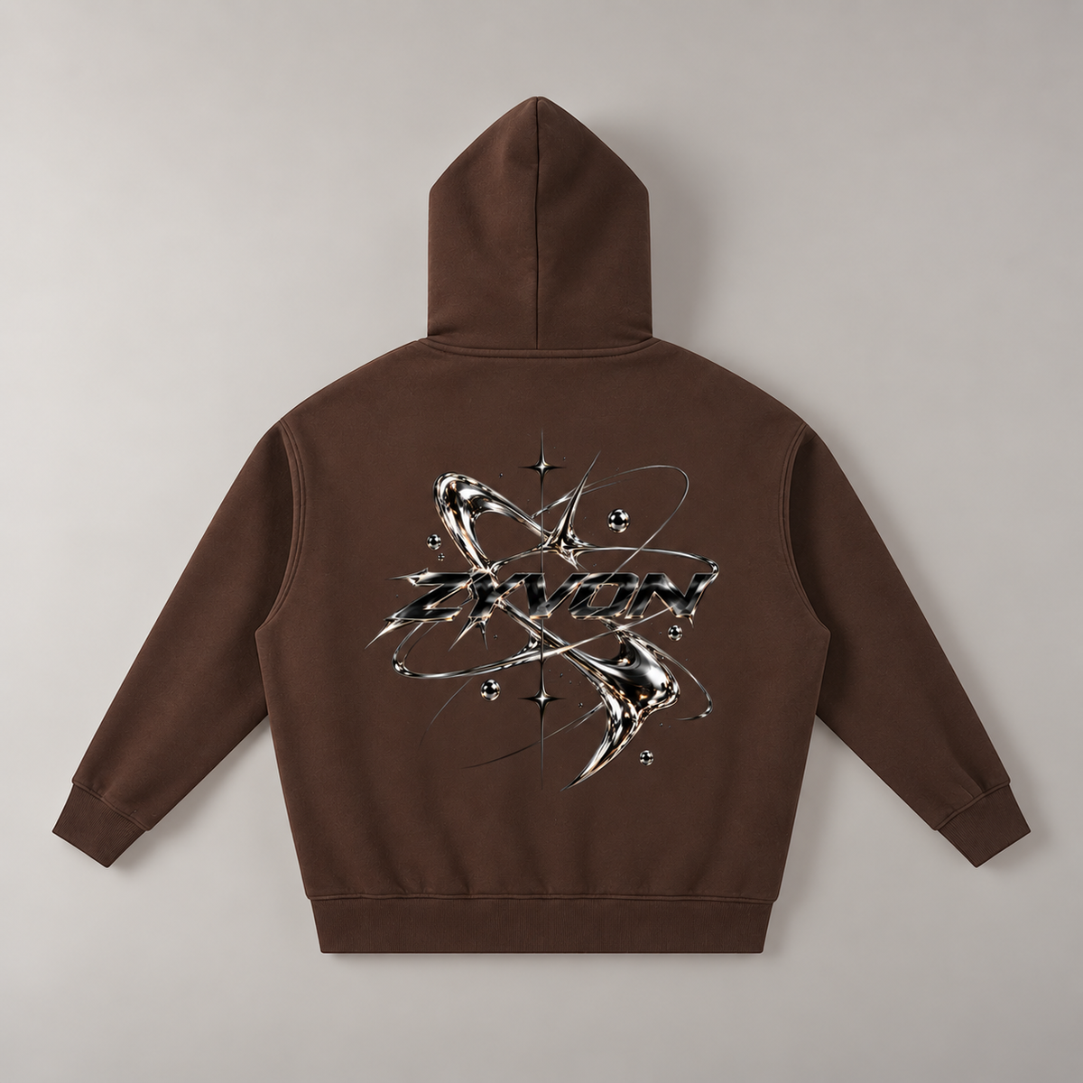 ZYVON Chrome Orbit Zip-Up | Oversized Zip Hoodie