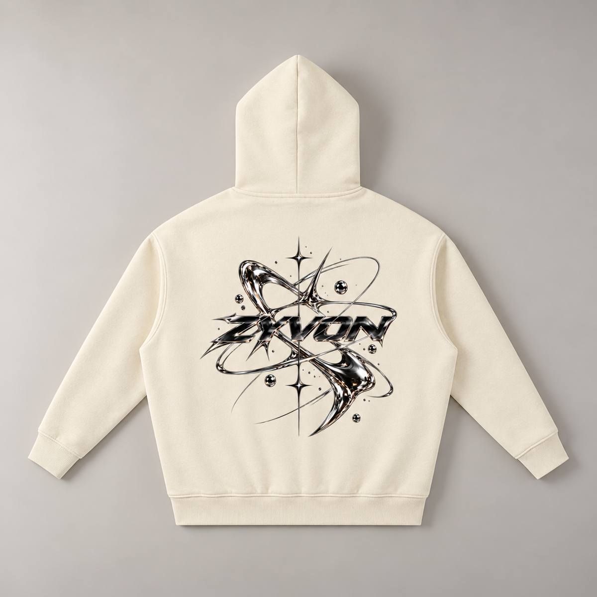 ZYVON Chrome Orbit Zip-Up | Oversized Zip Hoodie