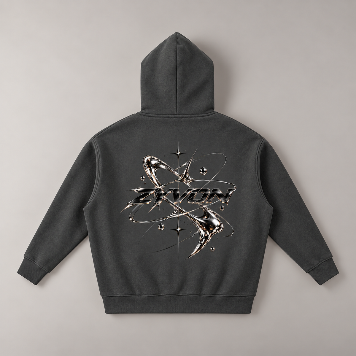 ZYVON Chrome Orbit Zip-Up | Oversized Zip Hoodie
