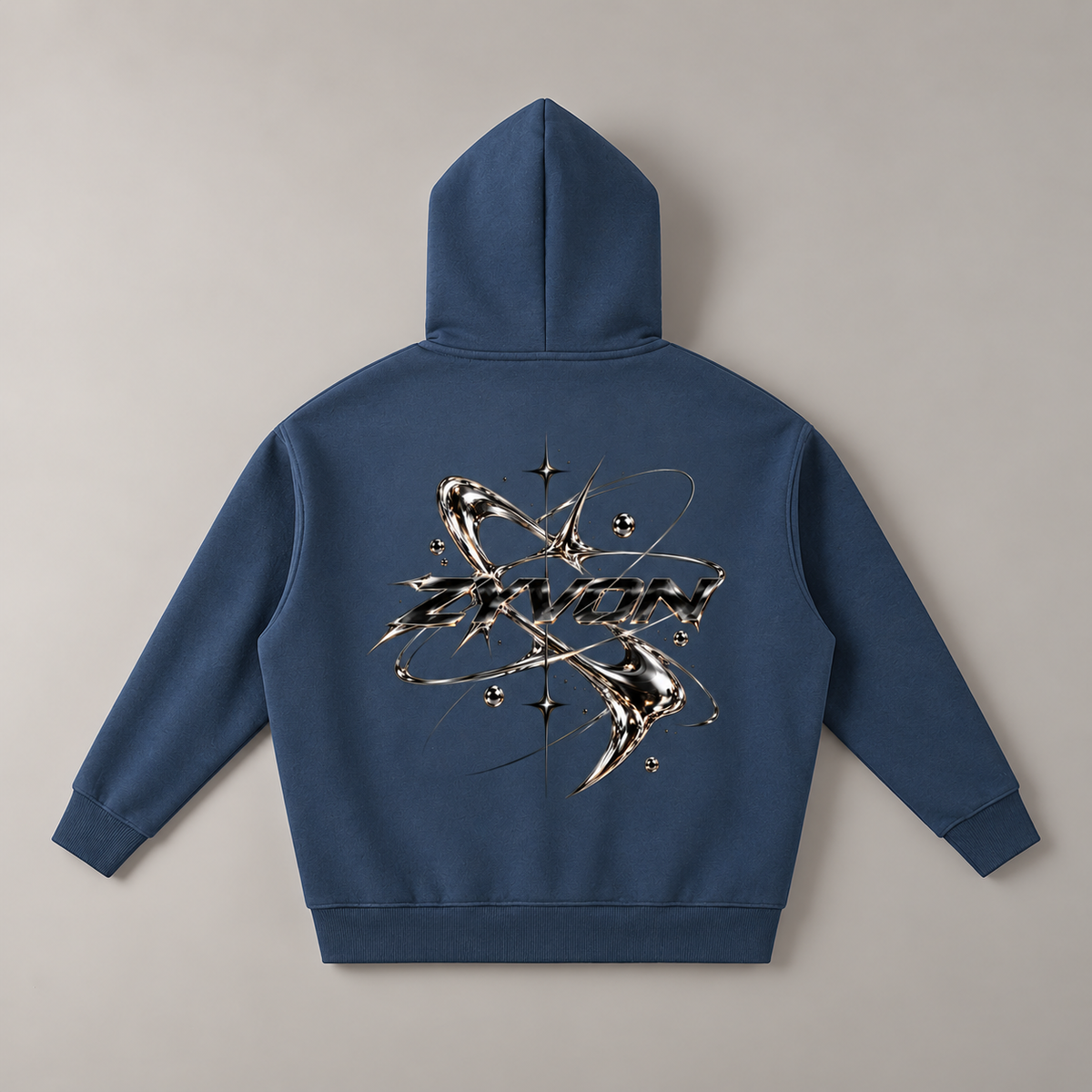 ZYVON Chrome Orbit Zip-Up | Oversized Zip Hoodie