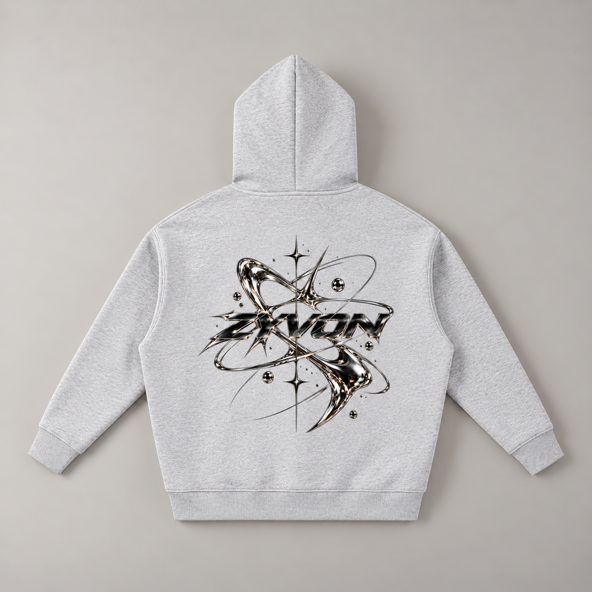 ZYVON Chrome Orbit Zip-Up | Oversized Zip Hoodie