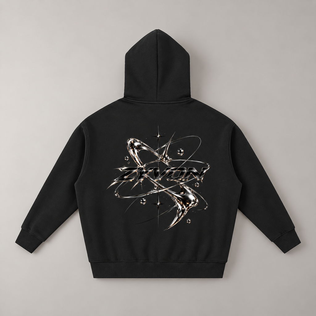 ZYVON Chrome Orbit Zip-Up | Oversized Zip Hoodie