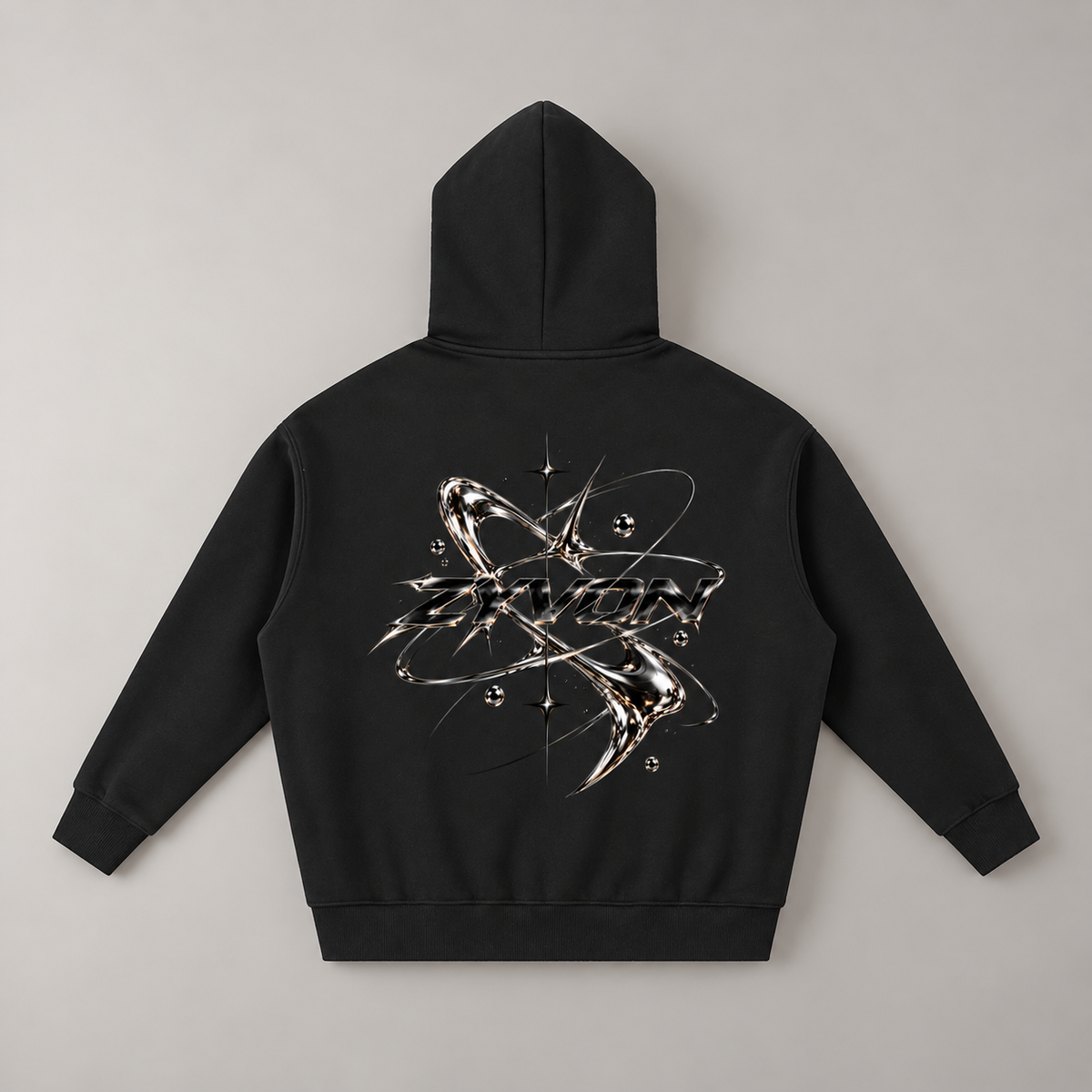 ZYVON Chrome Orbit Zip-Up | Oversized Zip Hoodie